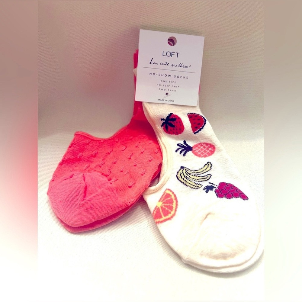 LOFT Watermelon No Show Socks - Picture 2 of 2